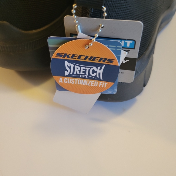 Skechers Black Shoes Men Memory Foam Sports Trainers Comfort Mesh Soft Slip-on! - Picture 5 of 8